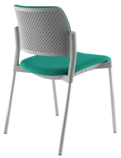 Chaise de réunion 4 pieds Kyos - tissu - piétement époxy - lot de 2