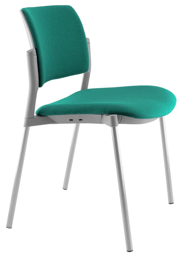 Chaise de réunion 4 pieds Kyos - tissu - piétement époxy - lot de 2