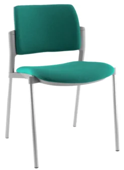 Chaise de réunion 4 pieds Kyos - tissu - piétement époxy - lot de 2