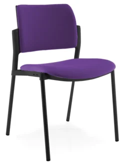 Chaise de réunion 4 pieds Kyos - tissu - piétement époxy - lot de 2