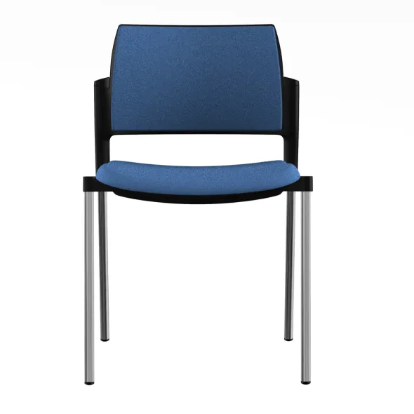 Chaise de réunion 4 pieds Kyos - tissu - piétement chrome - lot de 2