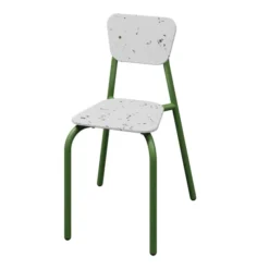 Chaise enfant 4 pieds Mahaut - PEHD 100 % recyclé - piétement époxy - empilable