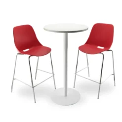 Chaise haute Bakea - polypropylène - piétement chrome - lot de 2