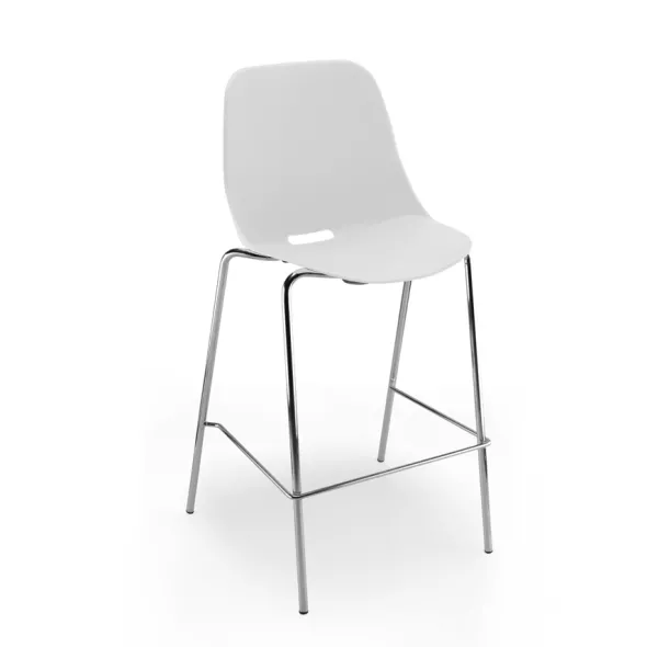 Chaise haute Bakea - polypropylène - piétement chrome - lot de 2