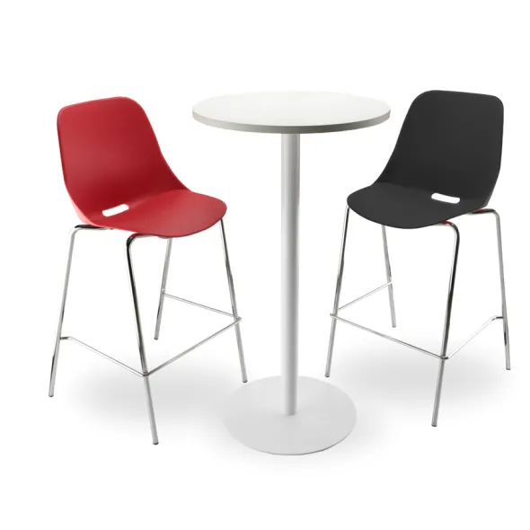 Chaise haute Bakea - polypropylène - piétement chrome - lot de 2