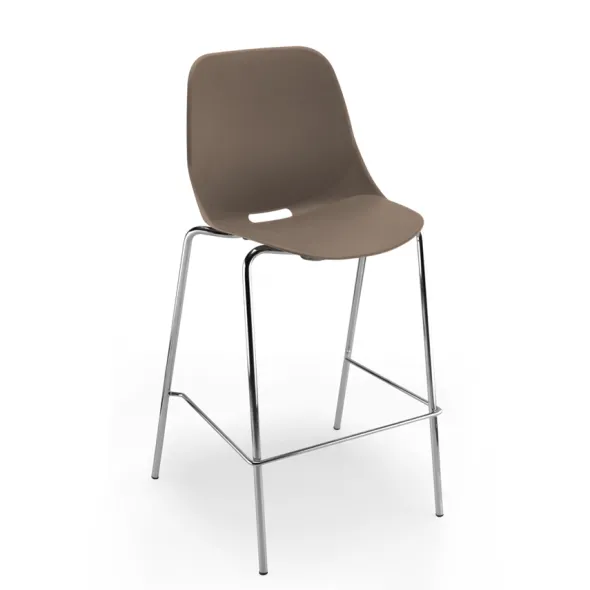Chaise haute Bakea - polypropylène - piétement chrome - lot de 2