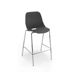Chaise haute Bakea - polypropylène - piétement chrome - lot de 2