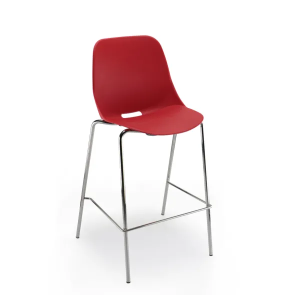 Chaise haute Bakea - polypropylène - piétement chrome - lot de 2