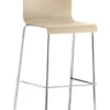 Chaise haute Kuadra coque multipli hêtre - 4 pieds chrome - lot de 2