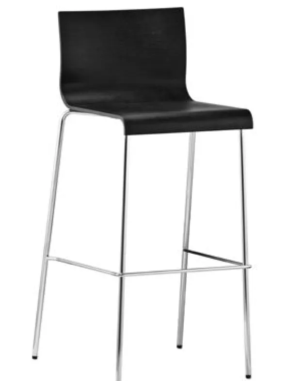 Chaise haute Kuadra coque multipli hêtre - 4 pieds chrome - lot de 2