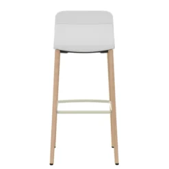 Chaise haute 4 pieds bois Klik - assise tissu - dossier polypropylène -hauteur d'assise 77,5 cm
