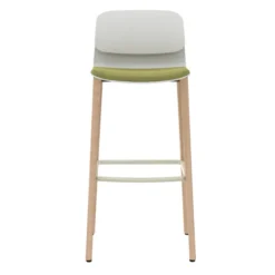 Chaise haute 4 pieds bois Klik - assise tissu - dossier polypropylène -hauteur d'assise 77,5 cm