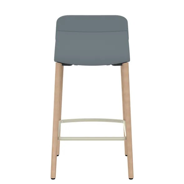 Chaise haute 4 pieds bois Klik - assise tissu - dossier polypropylène - hauteur d'assise 64,5 cm