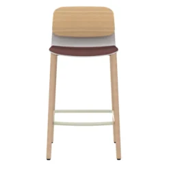 Chaise haute 4 pieds bois Klik - assise tissu - dossier chêne - hauteur d'assise 64,5 cm