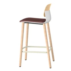 Chaise haute 4 pieds bois Klik - assise tissu - dossier chêne - hauteur d'assise 64,5 cm