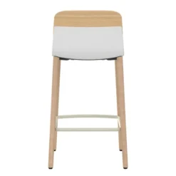 Chaise haute 4 pieds bois Klik - assise tissu - dossier chêne - hauteur d'assise 64,5 cm