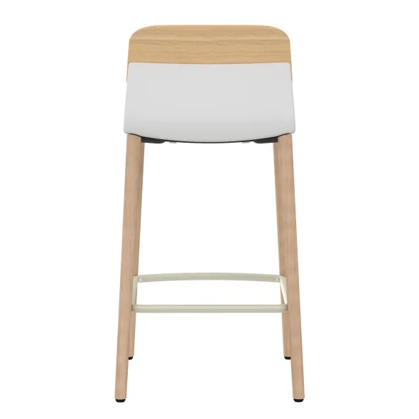 Chaise haute 4 pieds bois Klik - assise tissu - dossier chêne - hauteur d'assise 64,5 cm