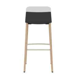 Chaise haute 4 pieds bois Klik - assise textile enduit - dossier polypropylène - hauteur d'assise 77,5 cm