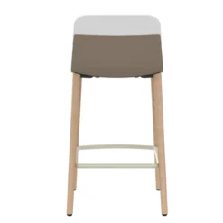 Chaise haute 4 pieds bois Klik - assise textile enduit - dossier polypropylène - hauteur d'assise 64,5 cm