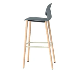 Chaise haute 4 pieds bois Klik - polypropylène - hauteur d'assise 76 cm