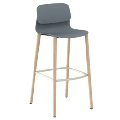Chaise haute 4 pieds bois Klik - polypropylène - hauteur d'assise 76 cm