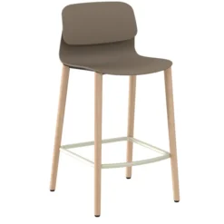 Chaise haute 4 pieds bois Klik - polypropylène - hauteur d'assise 63 cm