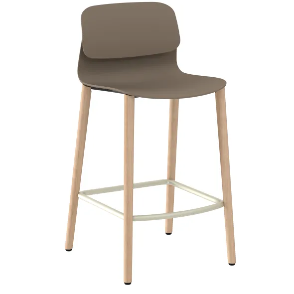 Chaise haute 4 pieds bois Klik - polypropylène - hauteur d'assise 63 cm