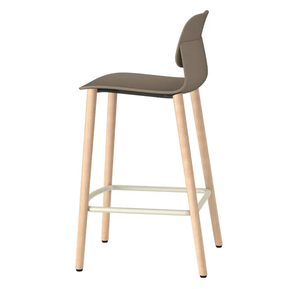 Chaise haute 4 pieds bois Klik - polypropylène - hauteur d'assise 63 cm