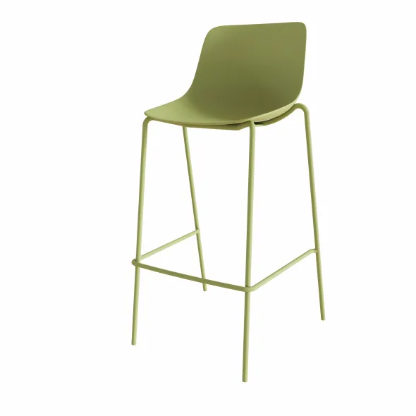 Chaise haute 4 pieds Epure Cafet - coque plastique - 4 pieds métalliques