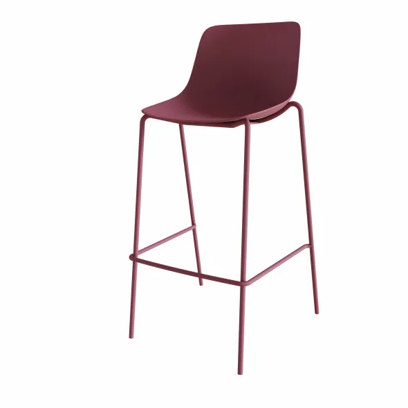 Chaise haute 4 pieds Epure Cafet - coque plastique - 4 pieds métalliques