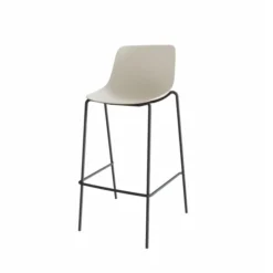Chaise haute 4 pieds Epure Cafet - coque plastique - 4 pieds métalliques