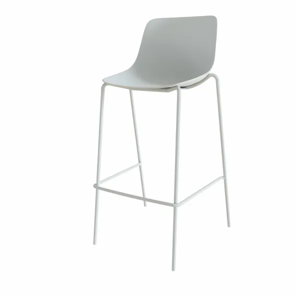 Chaise haute 4 pieds Epure Cafet - coque plastique - 4 pieds métalliques