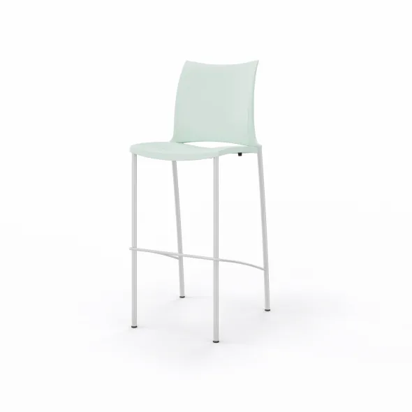 Chaise Haute 4 pieds Hola - piètement chrome satiné - polypropylène