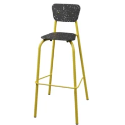 Chaise haute 4 pieds Mahaut - PEHD 100 % recyclé - piétement époxy