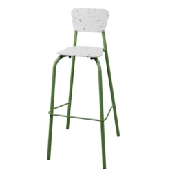 Chaise haute 4 pieds Mahaut - PEHD 100 % recyclé - piétement époxy