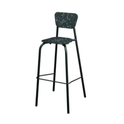 Chaise haute 4 pieds Mahaut - PEHD 100 % recyclé - piétement époxy