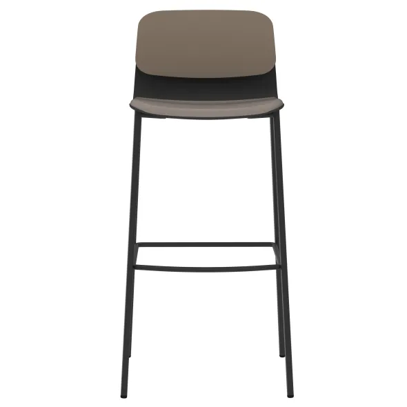 Chaise haute 4 pieds métal Klik - assise tissu - dossier polypropylène - hauteur d'assise 77,5 cm
