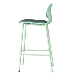 Chaise haute 4 pieds métal Klik - assise tissu - dossier polypropylène - hauteur d'assise 64,5 cm