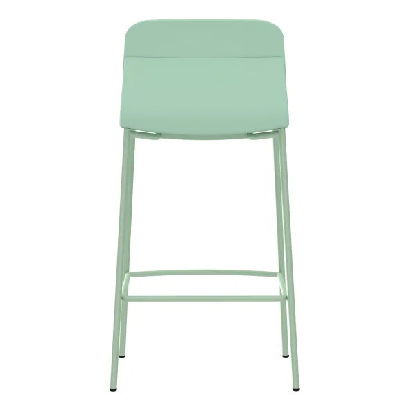 Chaise haute 4 pieds métal Klik - assise tissu - dossier polypropylène - hauteur d'assise 64,5 cm