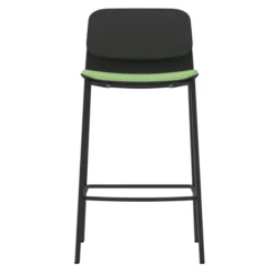 Chaise haute 4 pieds métal Klik - assise textile enduit - dossier polypropylène - hauteur d'assise 64,5 cm