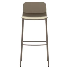 Chaise haute 4 pieds métal Klik - assise textile enduit - dossier polypropylène - hauteur d'assise 77,5 cm