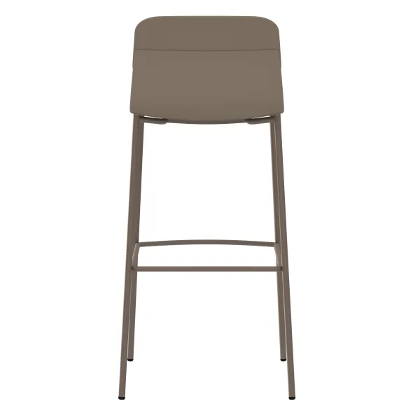 Chaise haute 4 pieds métal Klik - assise textile enduit - dossier polypropylène - hauteur d'assise 77,5 cm