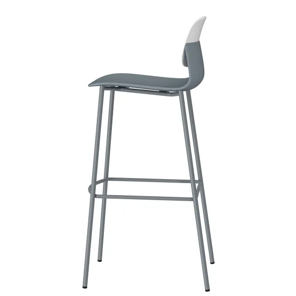 Chaise haute 4 pieds métal Klik - polypropylène - hauteur d'assise 76 cm