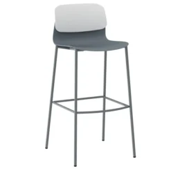 Chaise haute 4 pieds métal Klik - polypropylène - hauteur d'assise 76 cm