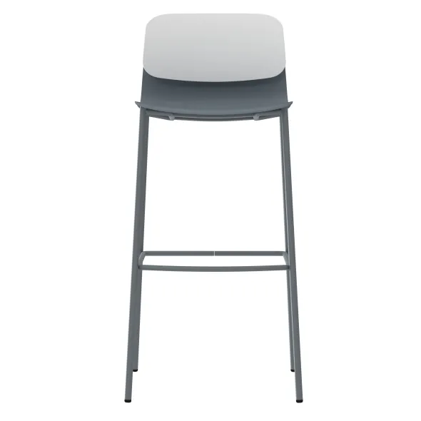 Chaise haute 4 pieds métal Klik - polypropylène - hauteur d'assise 76 cm