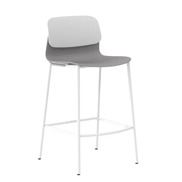 Chaise haute 4 pieds métal Klik - polypropylène - hauteur d'assise 63 cm