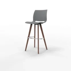 Chaise haute 4 pieds Uni Verso - piètement bois - polypropylène