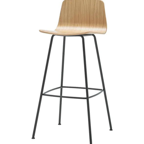 Chaise haute 4 pieds Varya - coque bois hêtre naturel