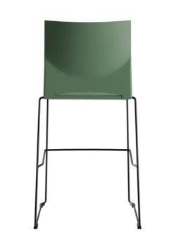 Chaise haute Slim - assise et dossier polypropylène - piétement noir