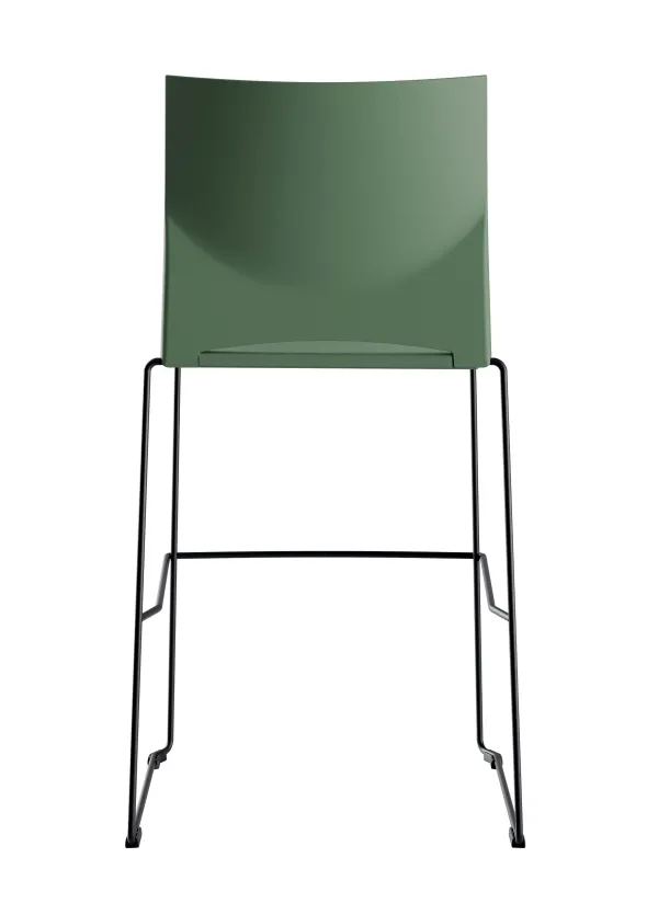 Chaise haute Slim - assise et dossier polypropylène - piétement noir
